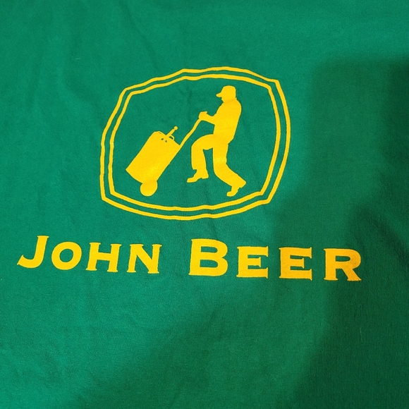 NWOT John Beer men's XXL green and yellow t-shirt funny - Picture 4 of 7
